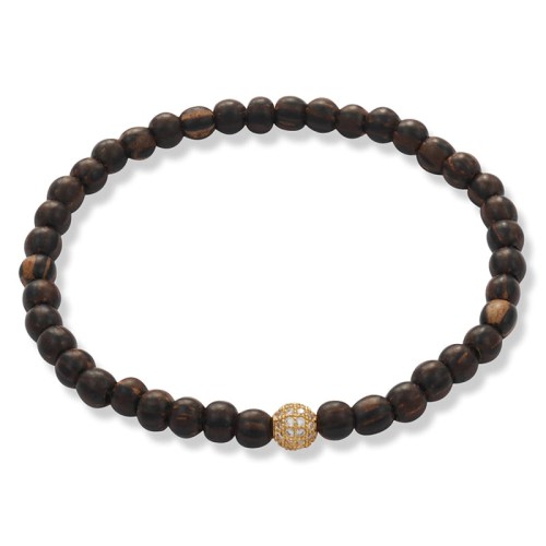 Bransoletka z drewna palmowego kryształy