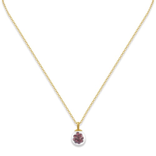 Naszyjnik pozłacany ze srebra shaker duży kamienie granat