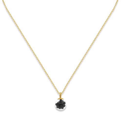 Naszyjnik pozłacany ze srebra shaker duży kamienie onyks