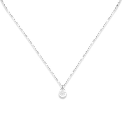 Naszyjnik srebrny shaker mały cyrkonie diamentowe
