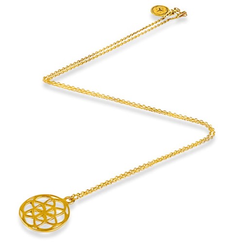 Naszyjnik pozłacany ze srebra zawieszka kwiat życia