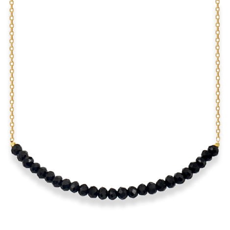 Naszyjnik ze srebra pozłacanego kamienie onyks fasetowany