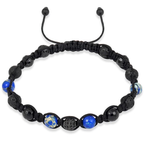 Bransoletka shamballa kamienie jaspis lawa onyks kryształy