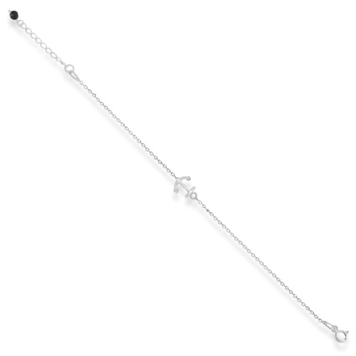 Bransoletka ze srebra kotwica srebro onyks naturalny