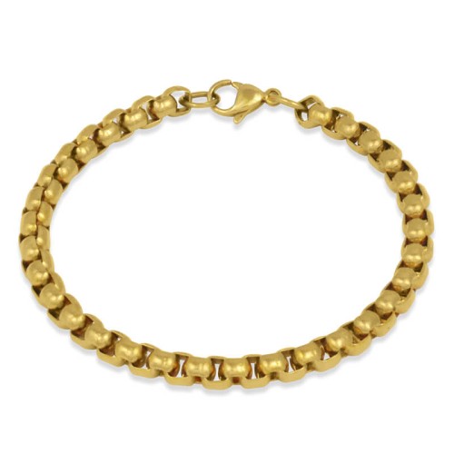 Bransoletka ze stali złota splot kostka duża francow jewelry