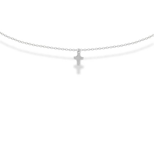 Naszyjnik ze srebra choker krzyżyk