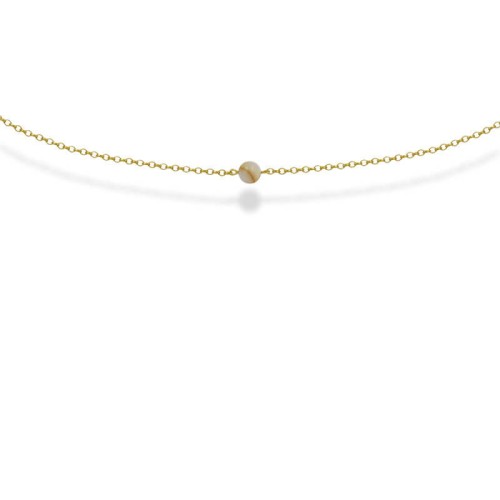 Naszyjnik ze srebra choker pozłacany masa perłowa