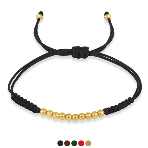 Bransoletka makrama kulki pozłacane srebro