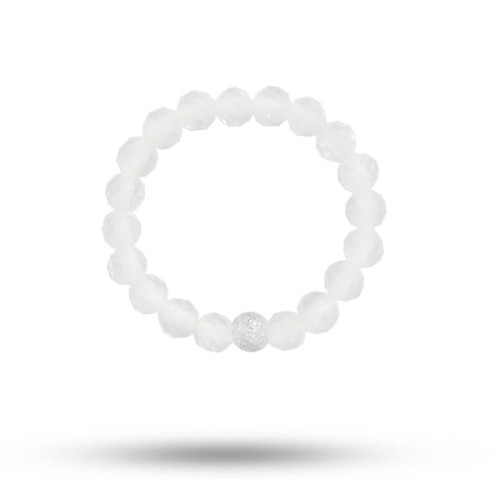 Pierścionek elastyczny z kamieni kryształ górski naturalny