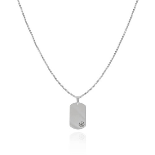 Naszyjnik ze stali dogtag nieśmiertelnik srebrny mały box 2,5 mm