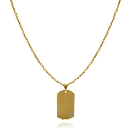 Naszyjnik ze stali nieśmiertelnik dogtag złoty box 3mm