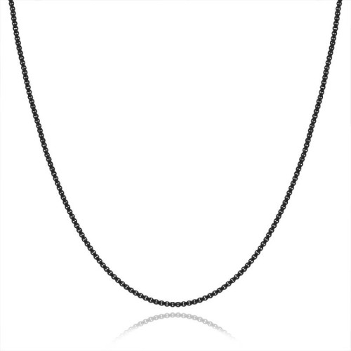 Naszyjnik ze stali szlachetnej czarny box 3 mm