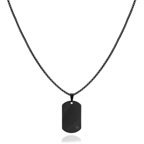 Naszyjnik ze stali nieśmiertelnik dogtag czarny box 3 mm