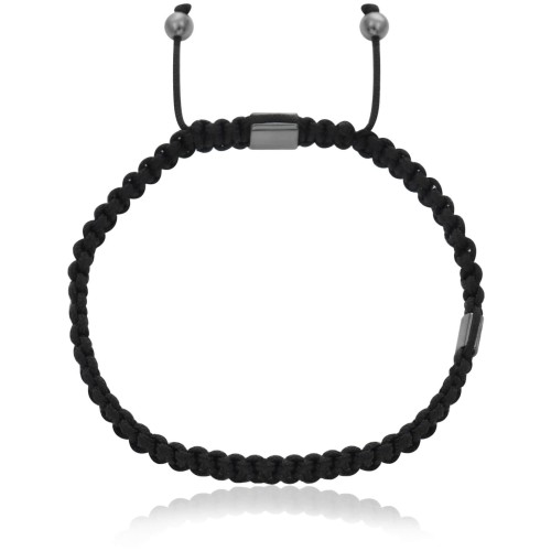 Bransoletka makrama tradycyjna czarna hematyt