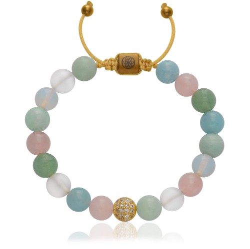 Bransoletka z kamieni naturalnych agat amazonit kwarc hematyt opalit