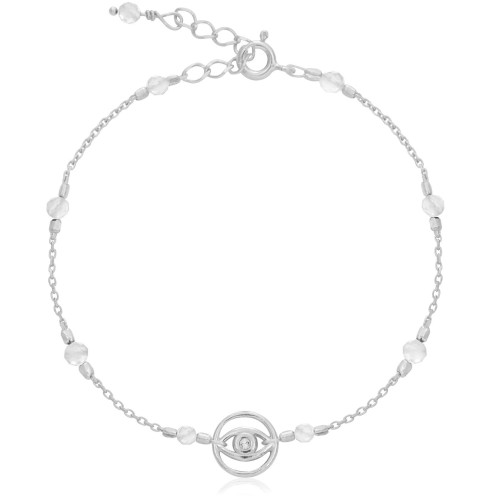 Bransoletka ze srebra oko proroka kamienie mini kryształ górski