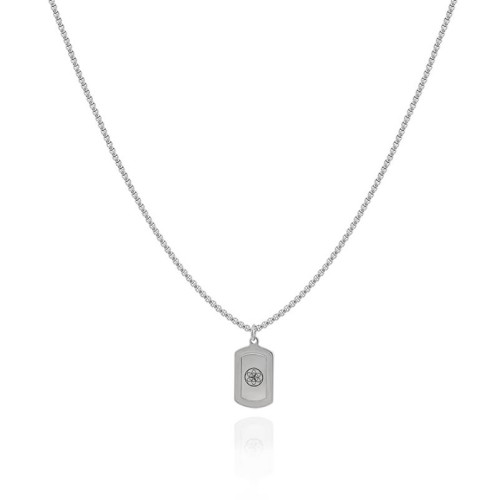 Naszyjnik ze stali dogtag nieśmiertelnik mały srebrny  box 2,5 mm