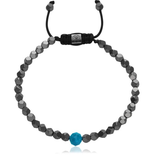 Bransoletka z kamieni apatyt hematyt fasetowany grafitowy