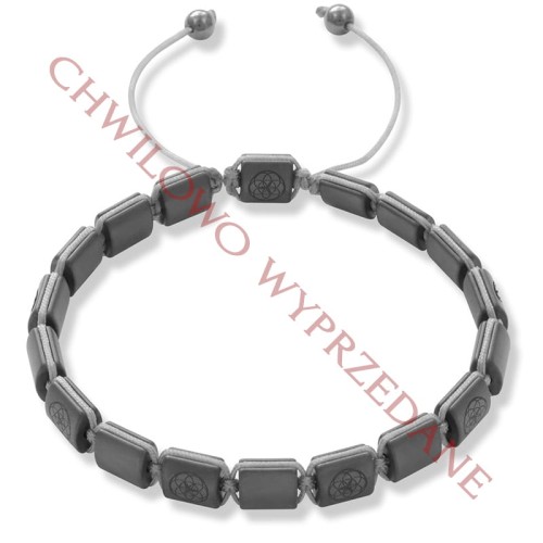 Bransoletka z kamieni hematyt złoty kwadraty