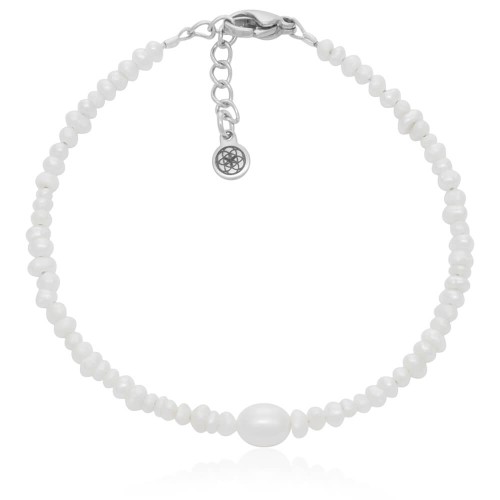 Bransoletka z pereł naturalnych małych stal szlachetna