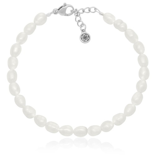 Bransoletka z pereł naturalnych średnich stal szlachetna