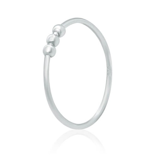 Pierścionek damski ze srebra kulki minimalistyczny drut cienki