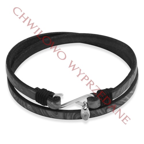 Bransoletka skórzana podwójna kolorowa hippie zapięcie srebro