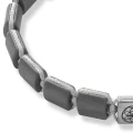Bransoletka z kamieni hematyt szary kwadraty