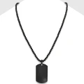 Naszyjnik dog tag z kamieni onyks czarny stal szlachetna