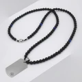 Naszyjnik dog tag z kamieni onyks stal szlachetna tygrysie oko