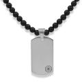 Naszyjnik dog tag z kamieni onyks stal szlachetna tygrysie oko