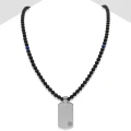 Naszyjnik dog tag z kamieni onyks stal szlachetna tygrysie oko