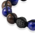 Bransoletka shamballa kamienie lapis lazuli bronzyt srebro kryształy