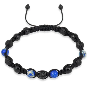Bransoletka shamballa kamienie jaspis lawa onyks kryształy