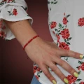 Bransoletka makrama ze sznurka kulki disco srebro pozłacane czerwona zielona czarna bordo beż róż fiolet