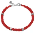 Bransoletka makrama ze sznurka przekładki stal logo pomarańczowa francow jewelry meska