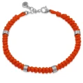 Bransoletka makrama ze sznurka przekładki stal logo pomarańczowa francow jewelry meska