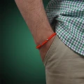 Bransoletka makrama ze sznurka przekładki stal logo pomarańczowa francow jewelry meska