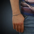 Bransoletka ze stali łańcuch rolo logo srebrny kolor logo