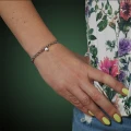 Bransoletka ze stali łańcuch rolo logo srebrny kolor logo damska