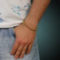 Bransoletka ze stali złota splot kostka duża francow jewelry