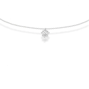 Naszyjnik ze srebra choker kwiat lotosu