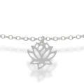 Naszyjnik ze srebra choker kwiat lotosu