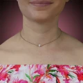 Naszyjnik ze srebra choker pozłacany masa perłowa