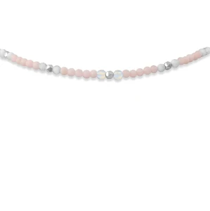 Naszyjnik choker z kamieni różowy jadeit hematyt howlit