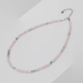 Naszyjnik choker z kamieni różowy jadeit hematyt howlit