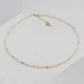 Naszyjnik choker perły naturalne srebro pozłacane