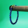 Bransoletka z kamieni lapis lazuli classic stal szlachetna złota