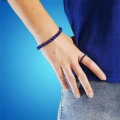 Bransoletka z kamieni lapis lazuli classic stal szlachetna złota