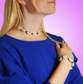 Naszyjnik choker z naturalnych muszel kauri jasnych dużych